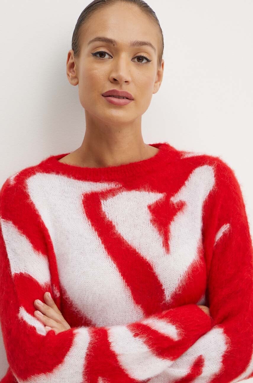 Marella pulover din amestec de lana femei, culoarea rosu, light, 2423366264200