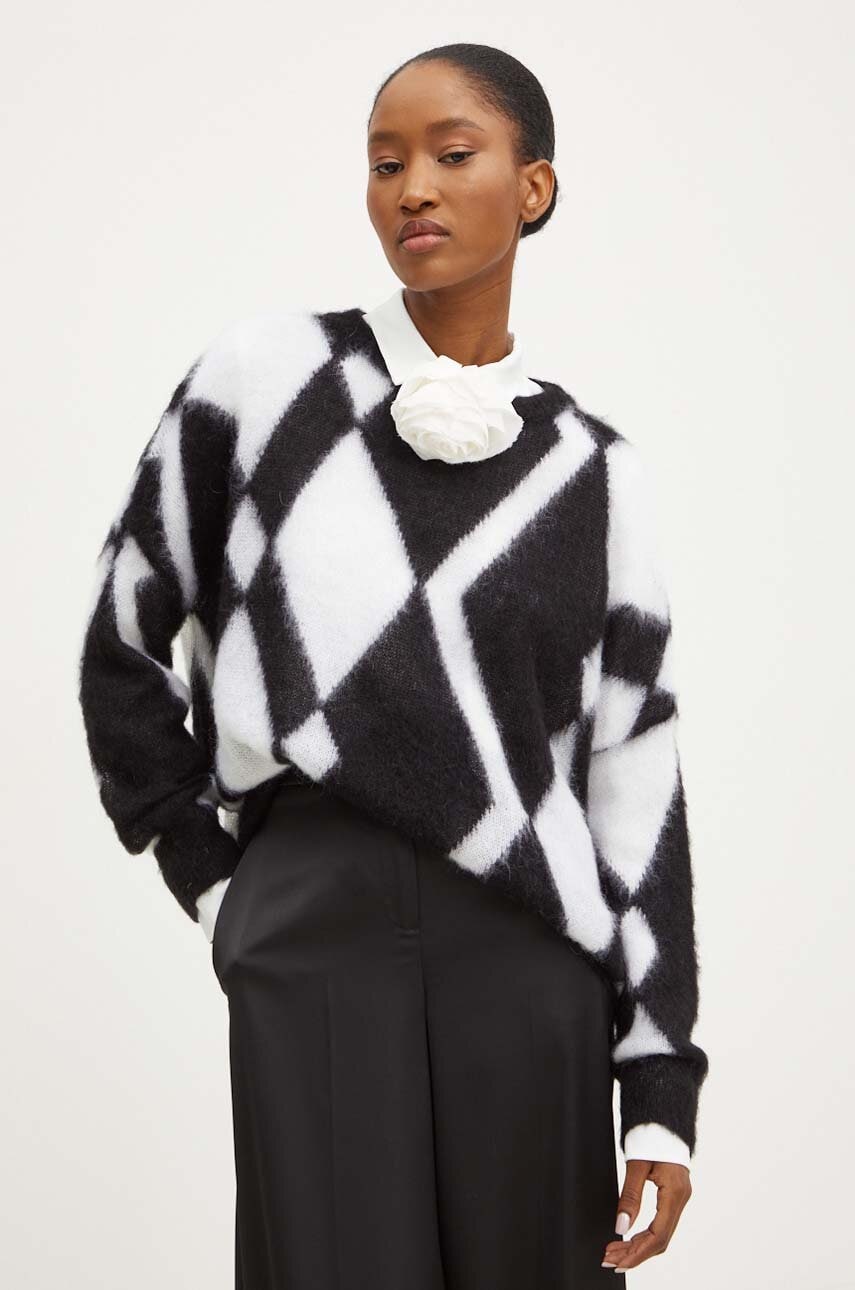 Marella pulover din amestec de lana femei, culoarea negru, light, 2423366264200 Marella pulover din amestec de lana femei, culoarea negru, light, 2423366264200