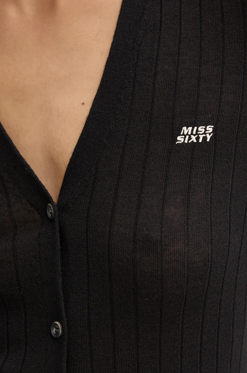 Вовняний кардиган Miss Sixty колір чорний легкий 6L3RJ3820000 