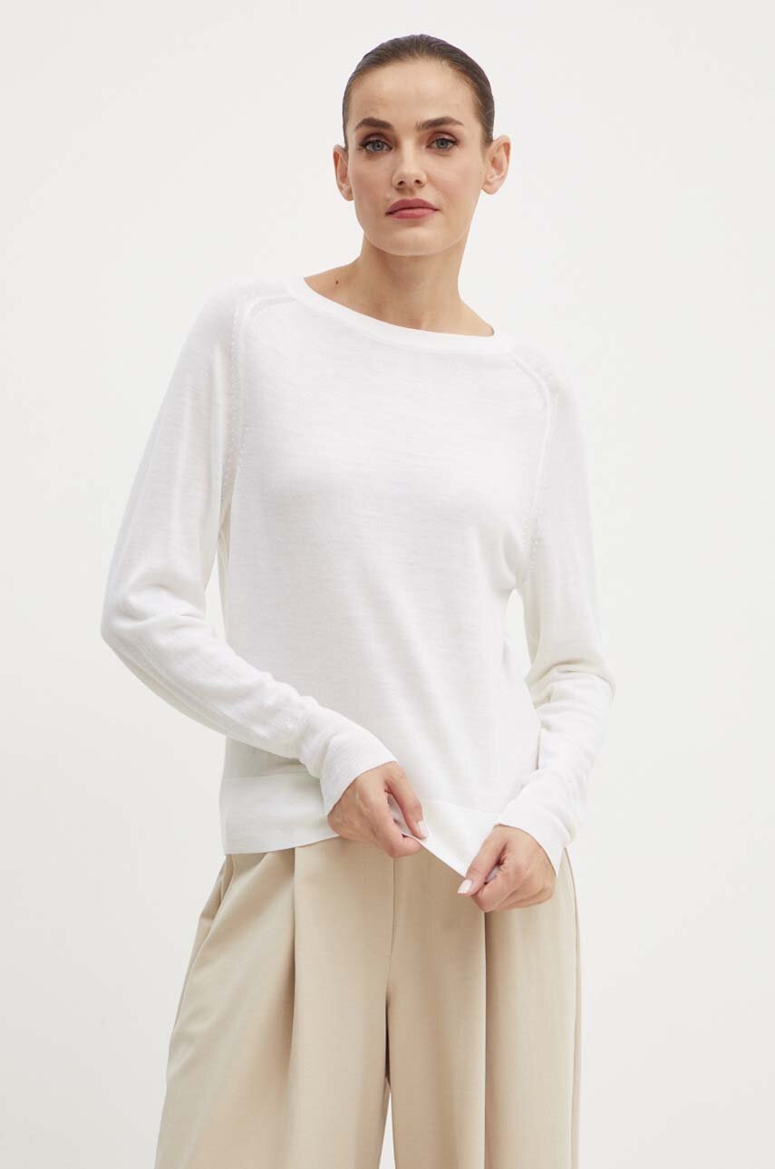 

Вълнен пуловер Max Mara Leisure дамски в бежово от лека материя 2426366088600, Бежов