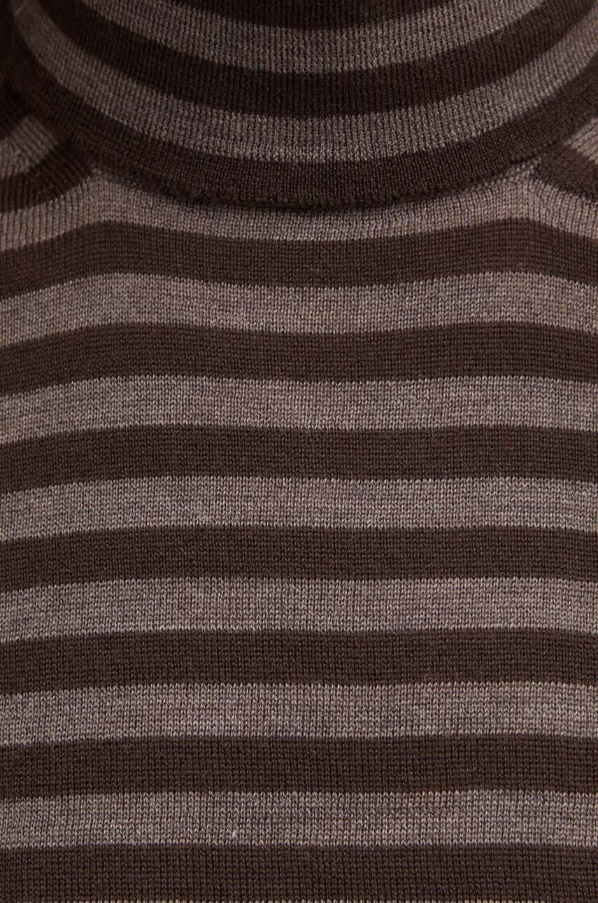 Вовняний светр Max Mara Leisure жіночий колір коричневий легкий гольф 2426366098600 