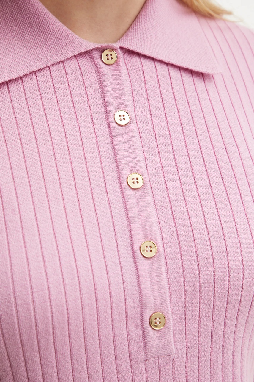 Μάλλινο πουλόβερ Luisa Spagnoli γυναικείο, χρώμα: ροζ, 58548 φωτογραφία