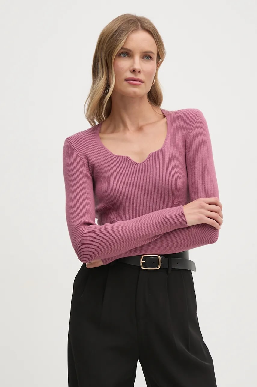 United Colors of Benetton pulover femei, culoarea roz, light, 112PD401V