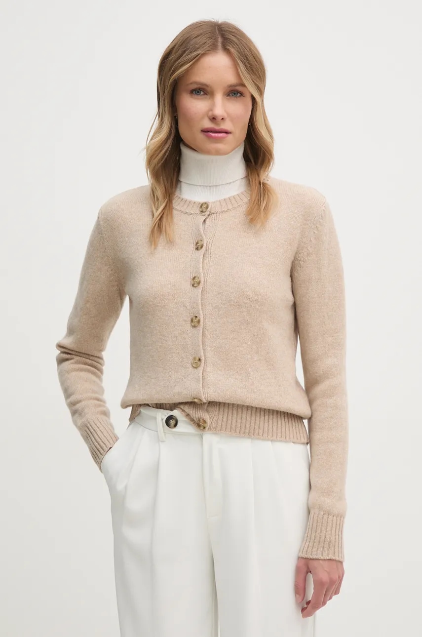 United Colors of Benetton cardigan din lana culoarea bej, 103ME500L