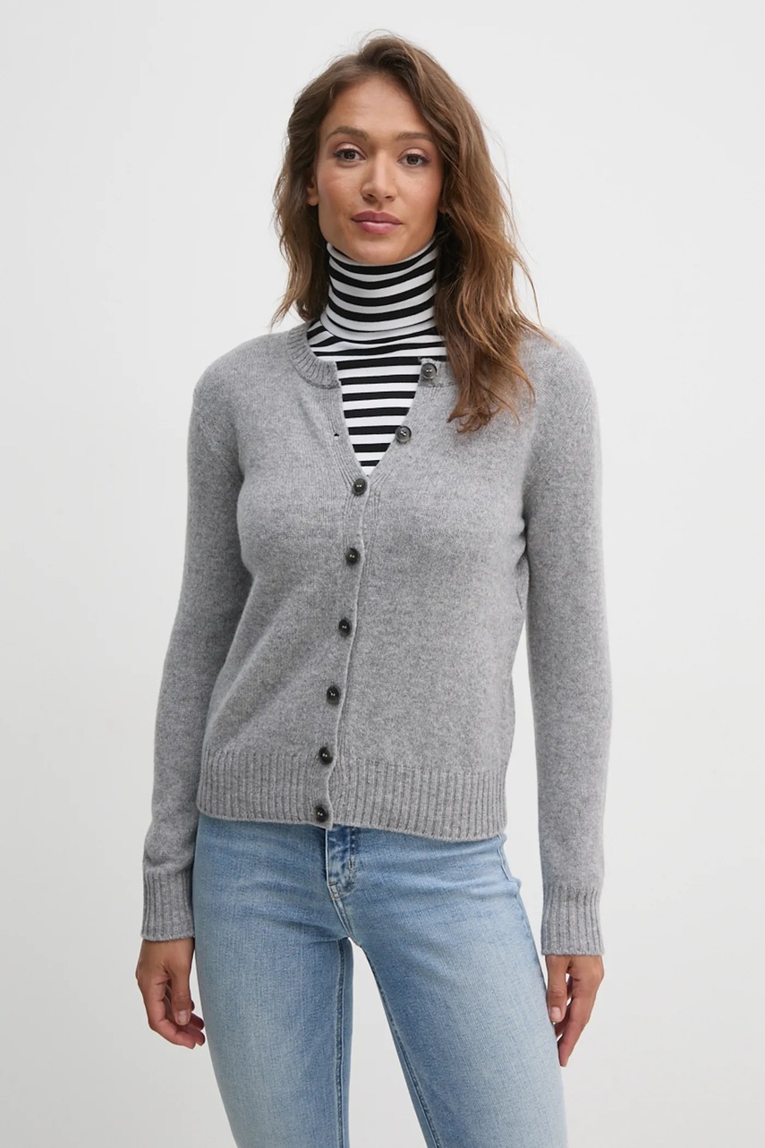 

Вълнена жилетка United Colors of Benetton в сиво 103ME500L, Сив