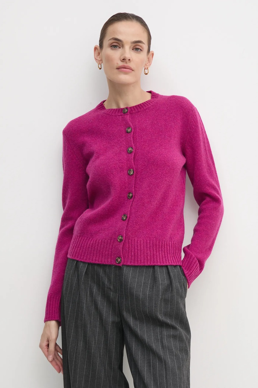 

Вълнена жилетка United Colors of Benetton в розово 103ME500L, Розов