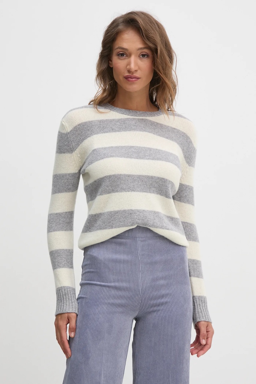 

Вълнен пуловер United Colors of Benetton дамски в сиво 103ME107E, Сив