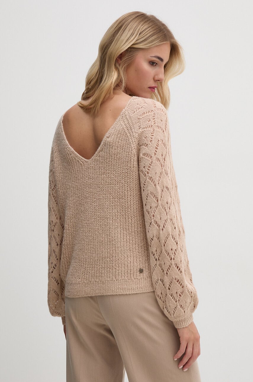 Pepe Jeans pulover HAILEY femei, culoarea bej, PL702219 Pepe Jeans pulover HAILEY femei, culoarea bej, PL702219