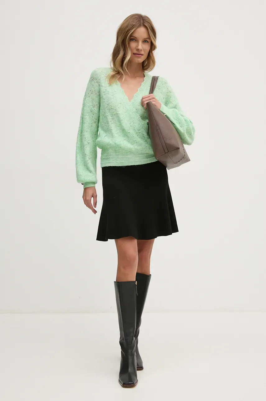 Свитер с примесью шерсти Pepe Jeans HELEN WRAP женский цвет зелёный PL702231 Свитер с примесью шерсти Pepe Jeans HELEN WRAP женский цвет зелёный PL702231