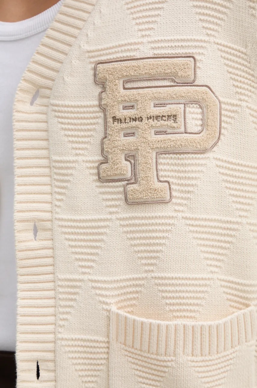 Бавовняний кардиган Filling Pieces колір бежевий теплий 83016989936 