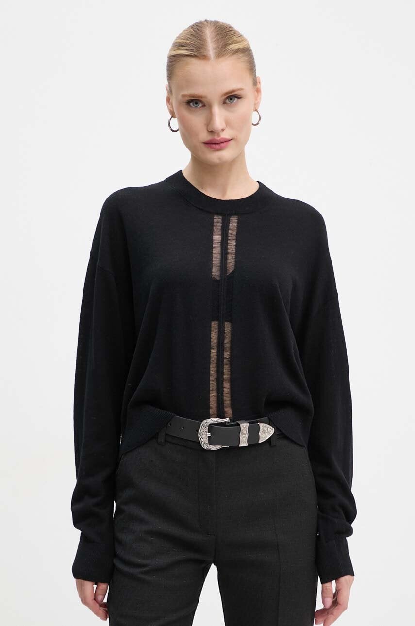 IRO pulover de mătase culoarea negru, light, WP12LOVA IRO pulover de mătase culoarea negru, light, WP12LOVA