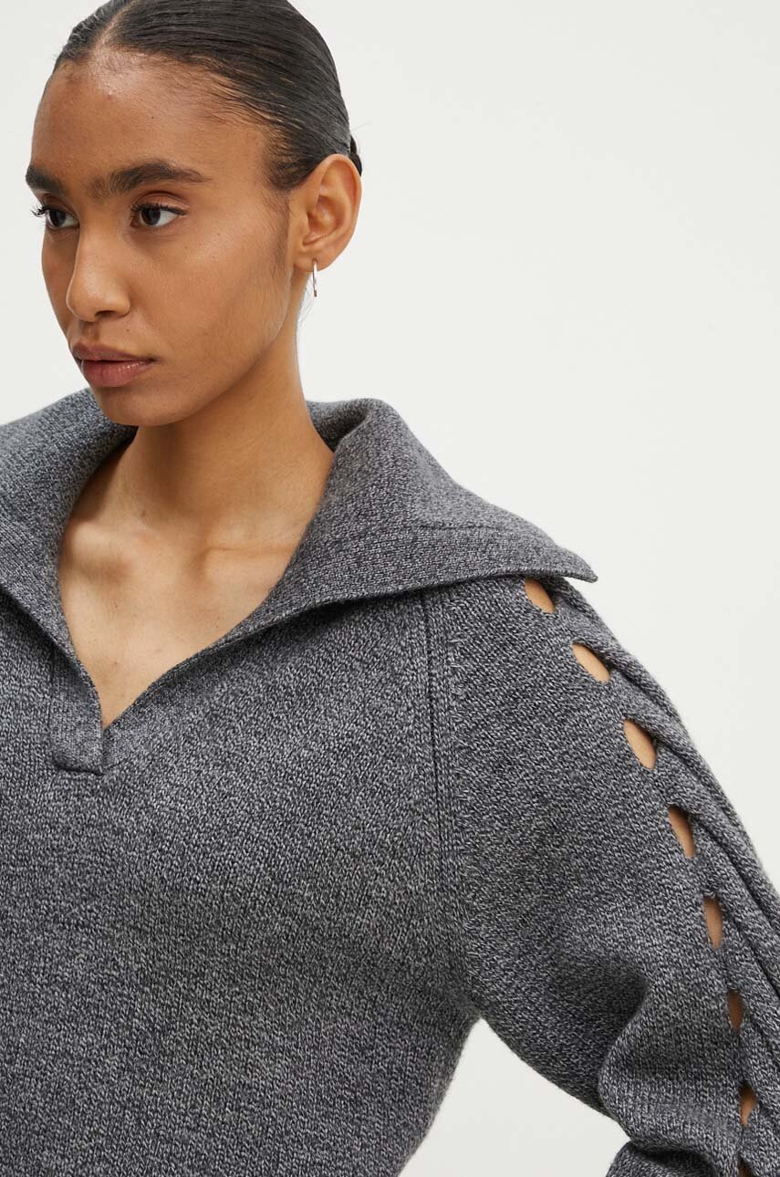 Μάλλινο πουλόβερ IRO γυναικείο, χρώμα: γκρι, WP12ALESSIA φωτογραφία