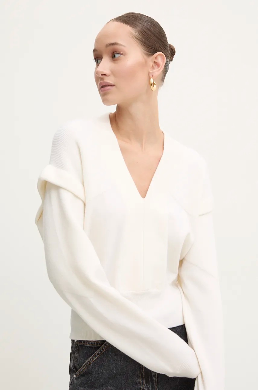 Μάλλινο πουλόβερ IRO γυναικείο, χρώμα: μπεζ, WM12AZURA φωτογραφία