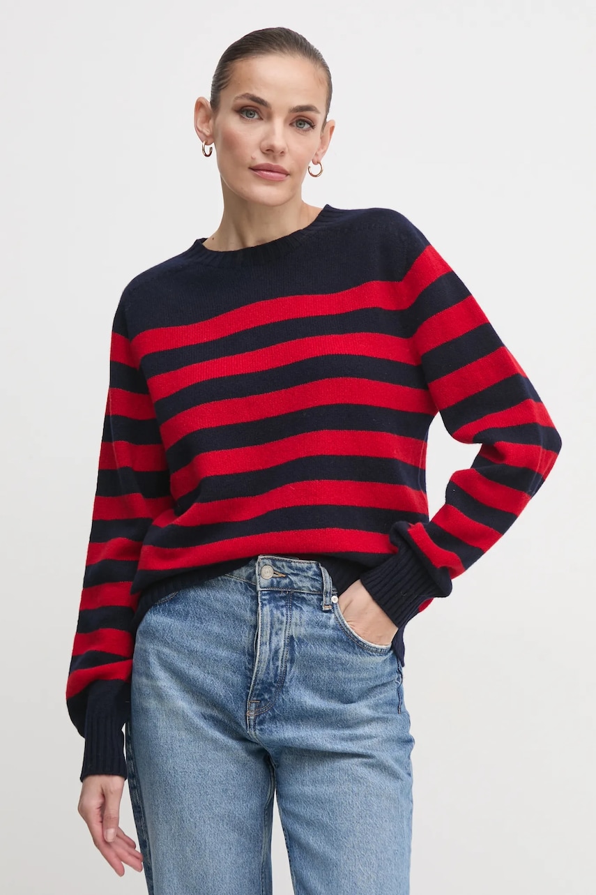 Barbour pulover de lana Barbour x Alexa Chung femei, culoarea albastru marin, light, LKN1607