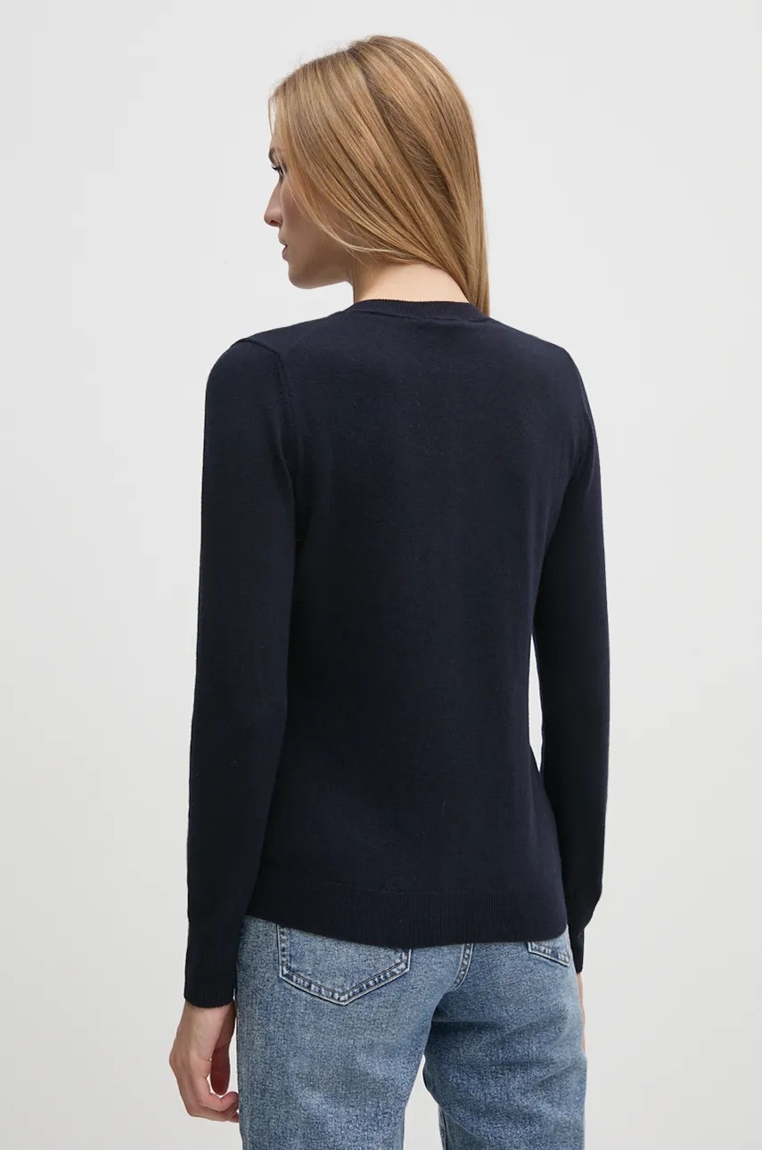 Ζακέτα από μίγμα μαλλιού Sisley χρώμα: ναυτικό μπλε, 102HM5237 φωτογραφία