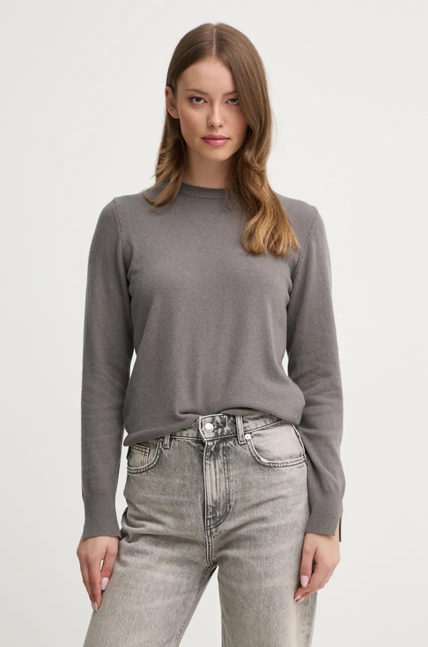 Sisley pulover din amestec de lana femei, culoarea gri, light, 102HM100F