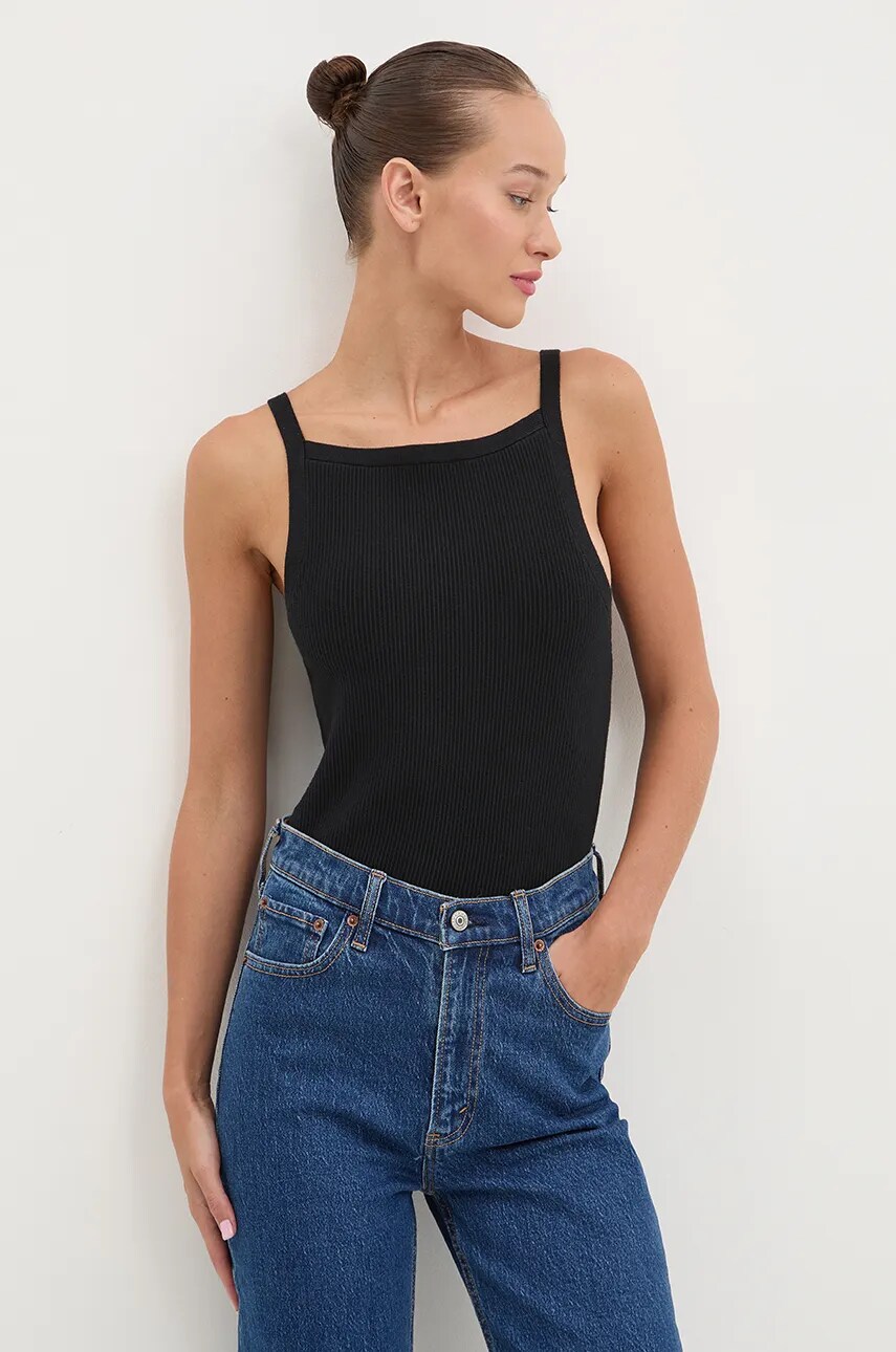 Levně Top Abercrombie & Fitch černá barva, KI150-4250