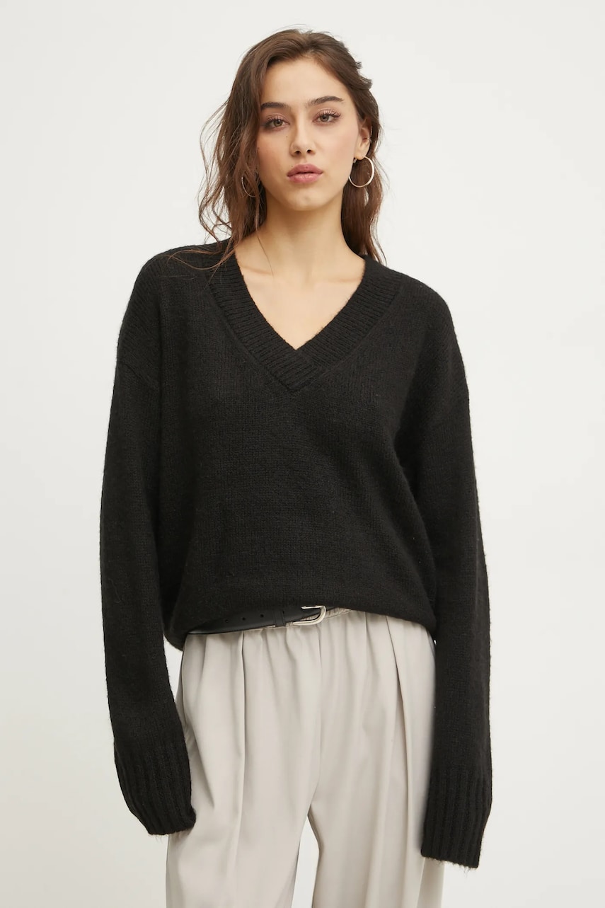 Superdry pulover din amestec de lana femei, culoarea negru, W6110553A-02A Superdry pulover din amestec de lana femei, culoarea negru, W6110553A-02A
