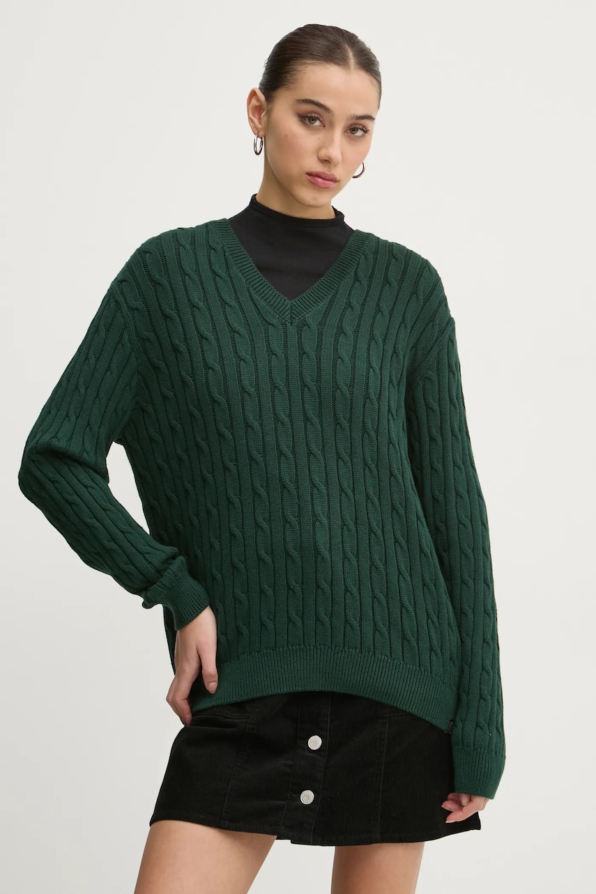 Superdry pulover de bumbac culoarea verde, W6110588A-B6S Superdry pulover de bumbac culoarea verde, W6110588A-B6S