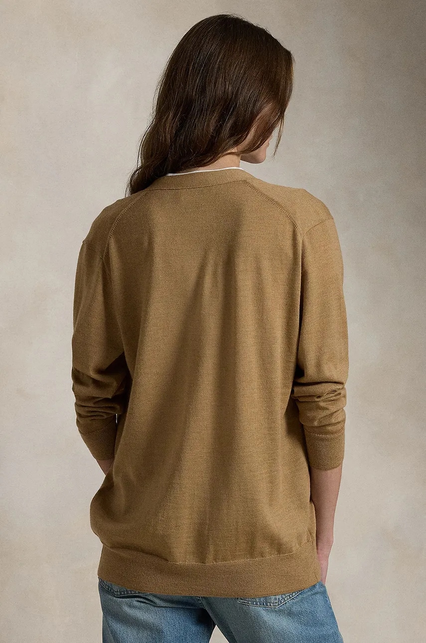Шерстяной кардиган Polo Ralph Lauren цвет бежевый 211956233 Шерстяной кардиган Polo Ralph Lauren цвет бежевый 211956233
