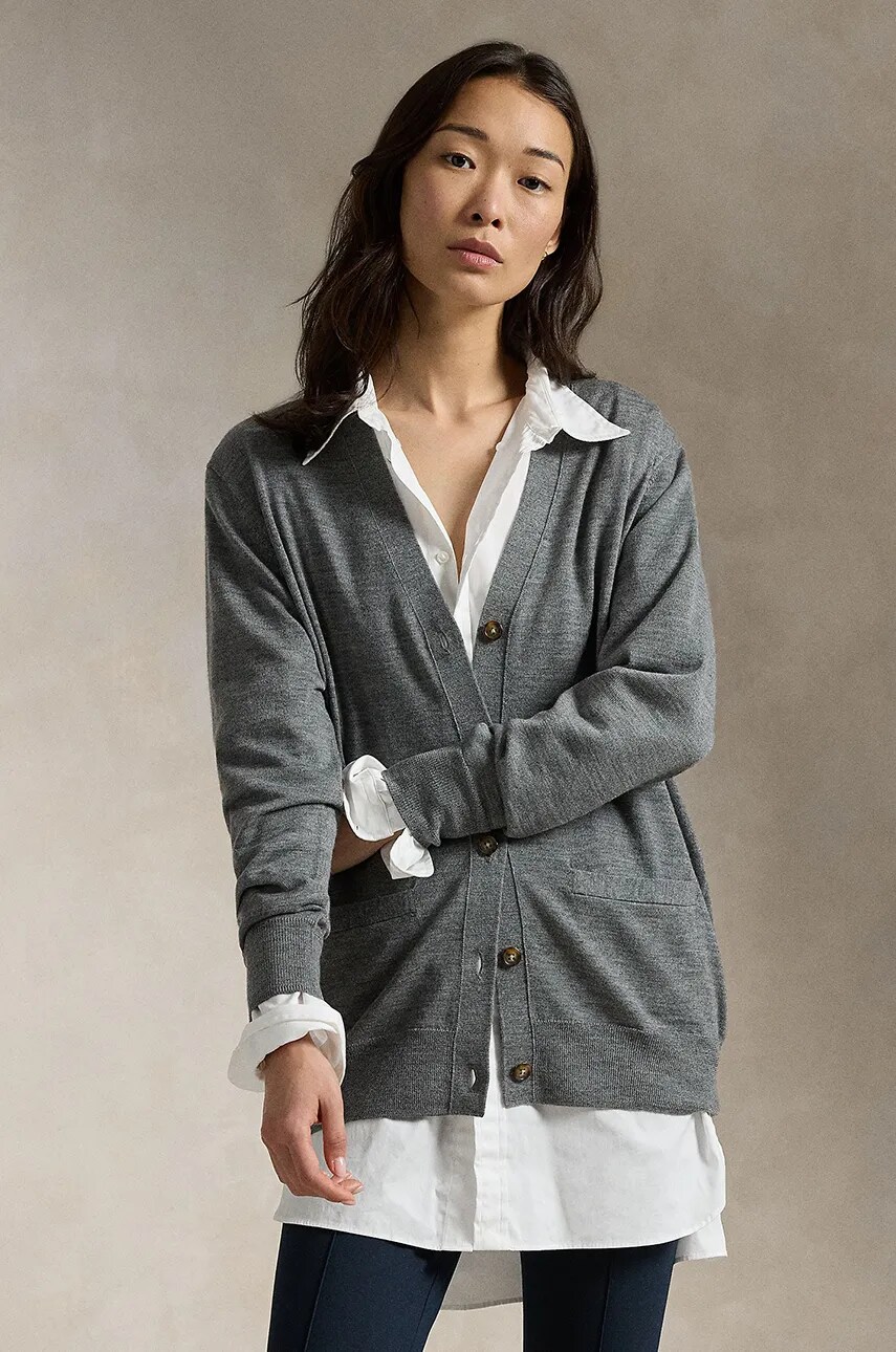 Levně Vlněný svetr Polo Ralph Lauren šedá barva, 211956233