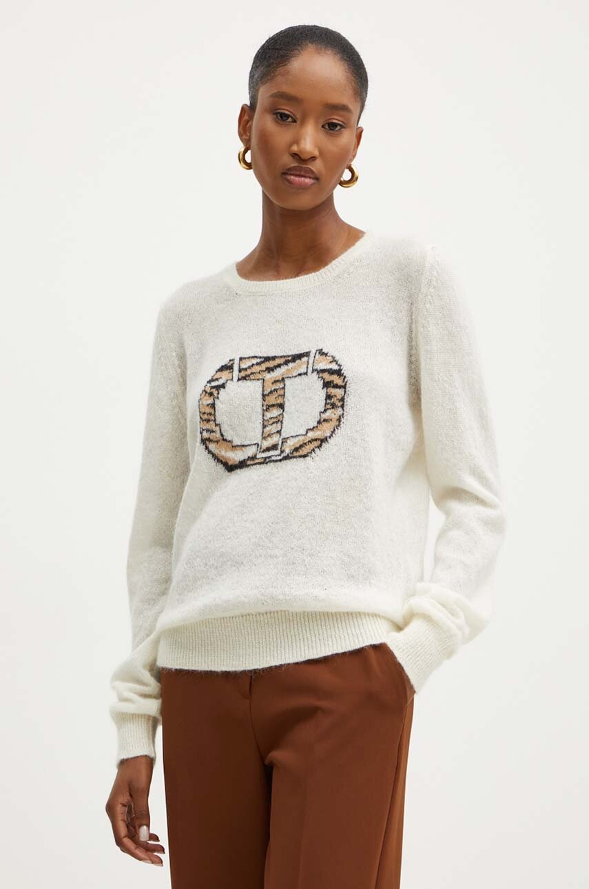 

Вълнен пуловер Twinset дамски в бежово от лека материя 242TP3750, Бежов