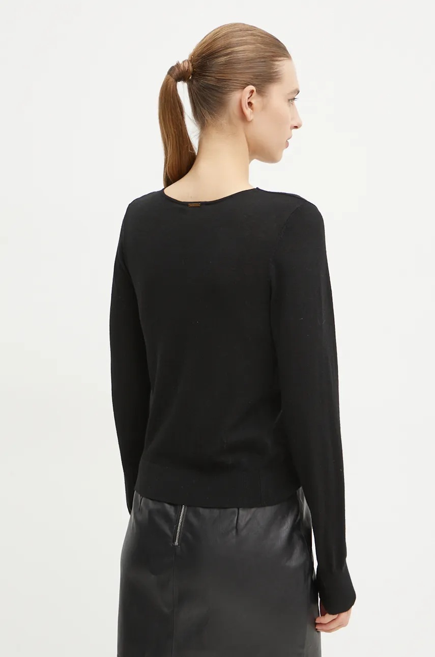 Twinset gyapjúkeverék pulóver könnyű, női, fekete, 242LL3ECC termék 2. képe