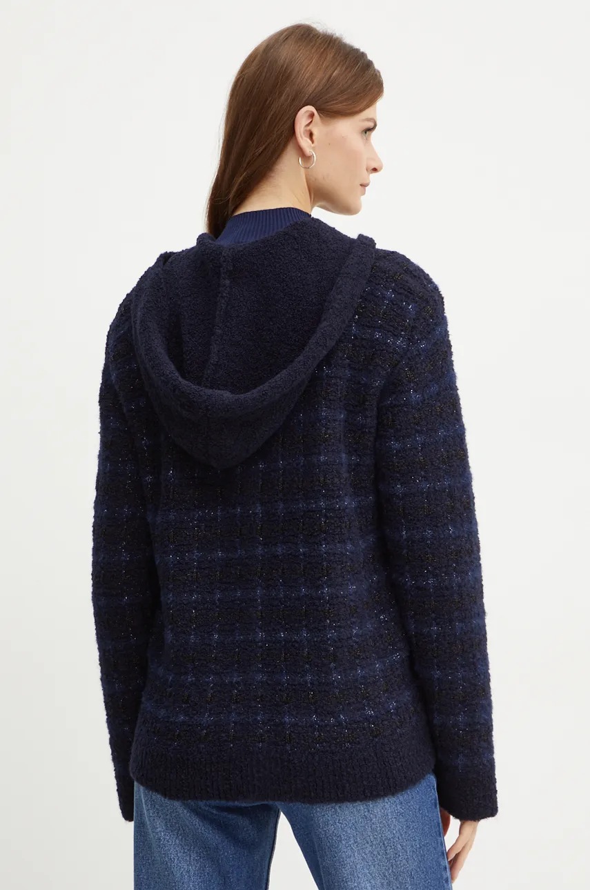 Twinset gyapjú kardigán sötétkék, 242TT3580 termék 2. képe