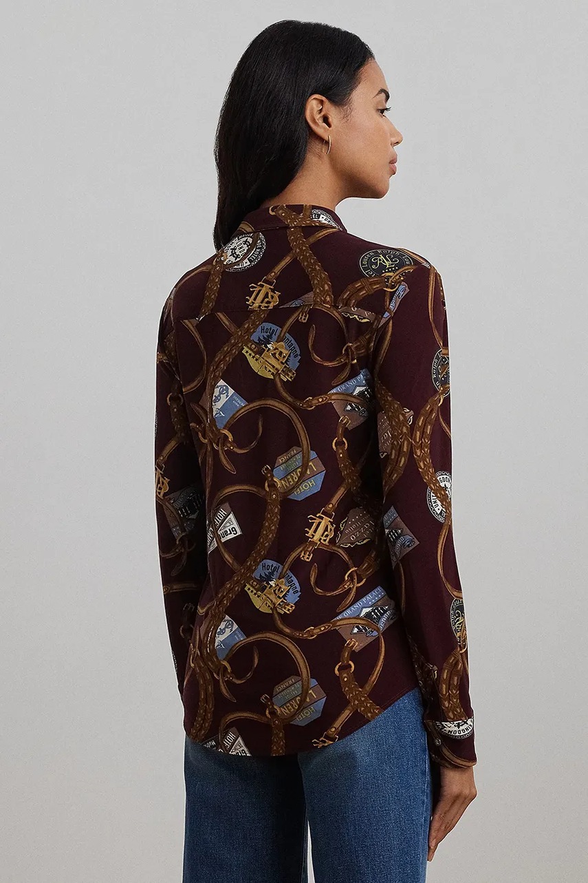 Рубашка Lauren Ralph Lauren женские цвет красный slim классический воротник 200951312