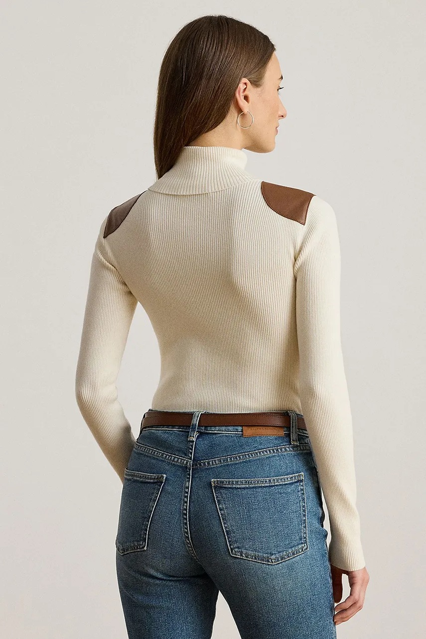 Свитер Lauren Ralph Lauren цвет коричневый лёгкий с полугольфом 200951386