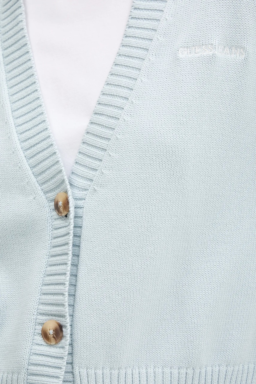 Βαμβακερή ζακέτα Guess Jeans χρώμα: μπλε, W4BR81 Z3HM1 φωτογραφία