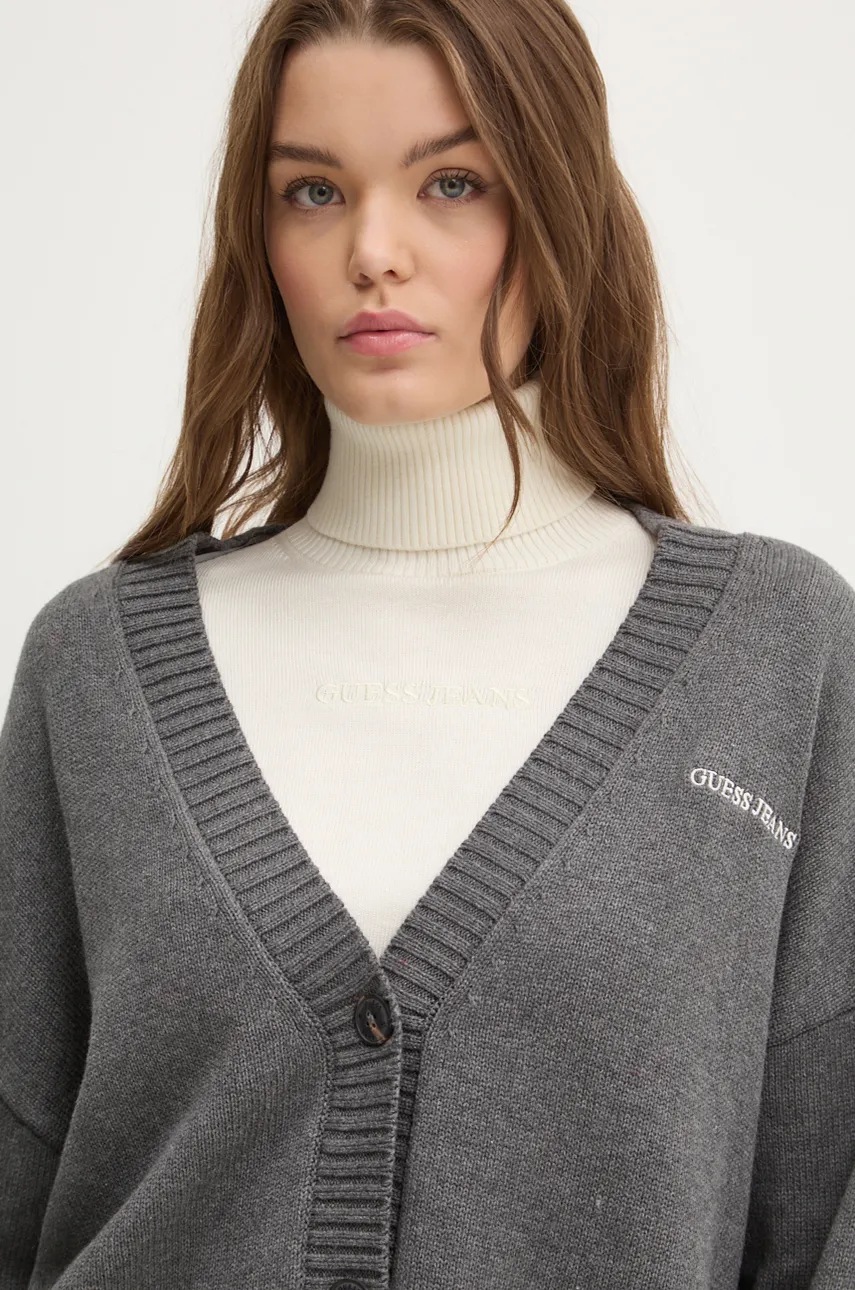 

Памучна жилетка Guess Jeans в сиво W4BR81 Z3HM1, Сив