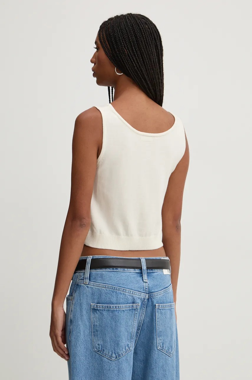 Guess Jeans selyemkeverék top bézs, W4BR17 Z3HO2 termék 2. képe