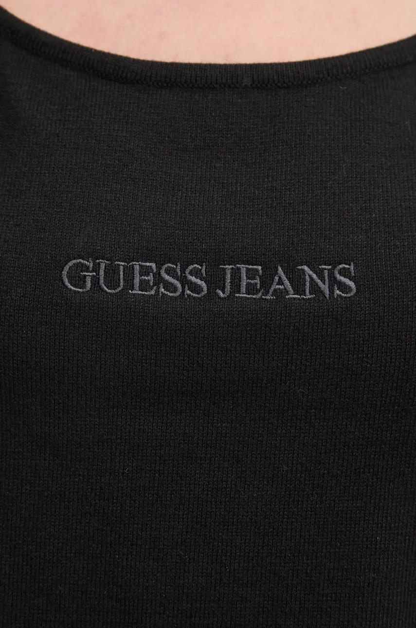 Top S Dodatkom Svile Guess Jeans Boja: Crna, W4BR17 Z3HO2