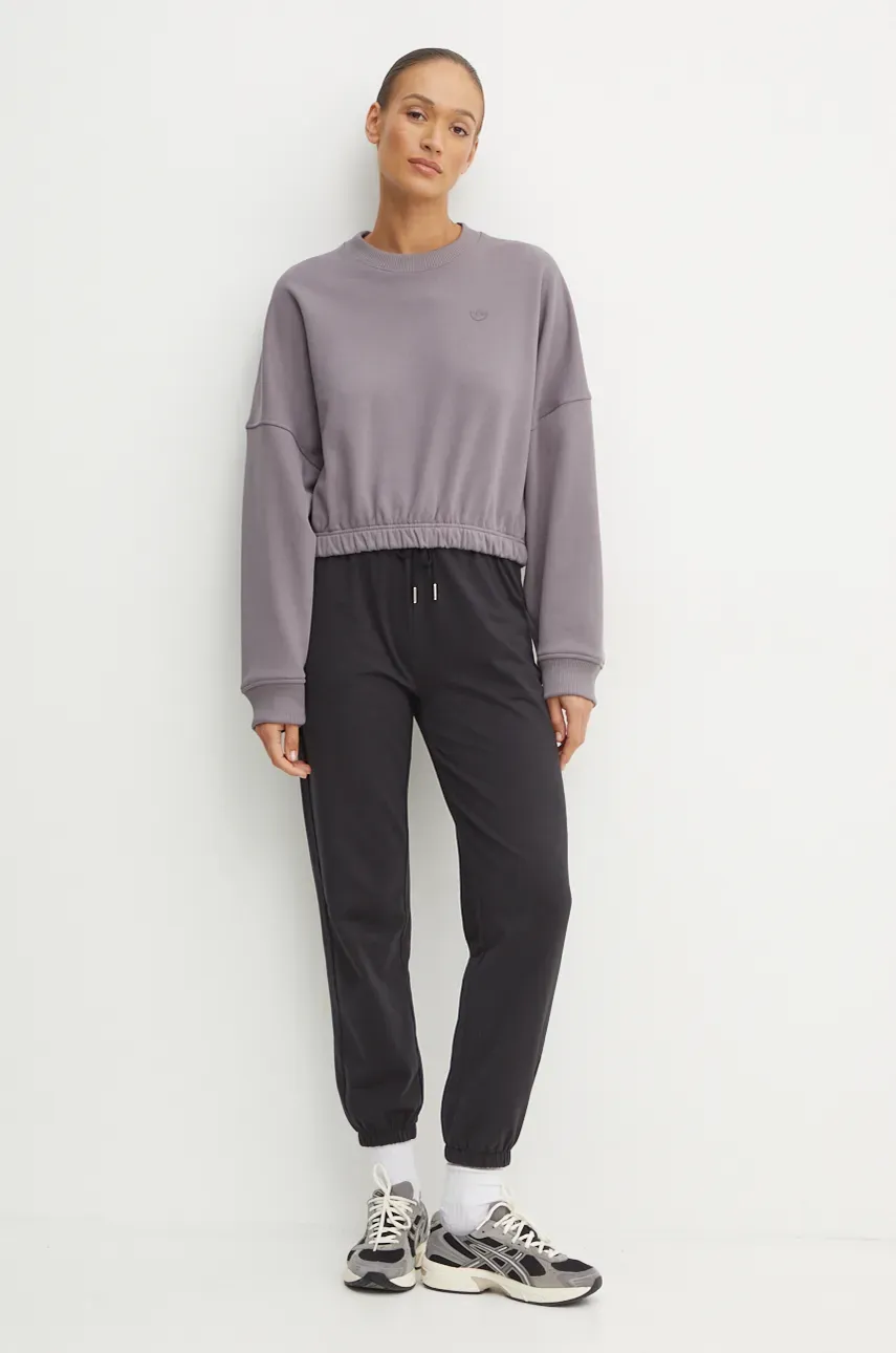 Хлопковая кофта adidas Originals Premium Essentials Sweater женская цвет фиолетовый однотонная IY9709 Хлопковая кофта adidas Originals Premium Essentials Sweater женская цвет фиолетовый однотонная IY9709