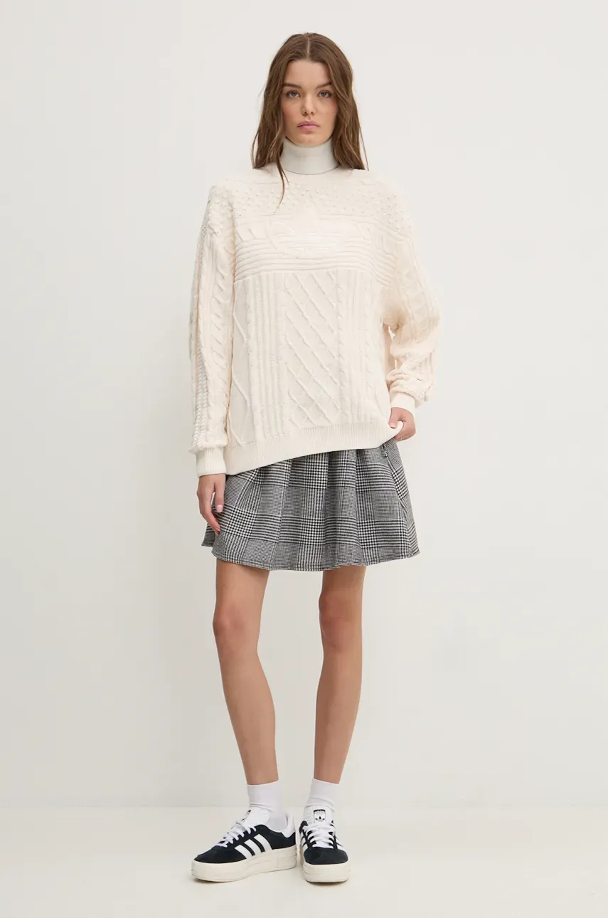 Свитер adidas Originals 70s Trefoil Sweater женский цвет бежевый JN8318 Свитер adidas Originals 70s Trefoil Sweater женский цвет бежевый JN8318