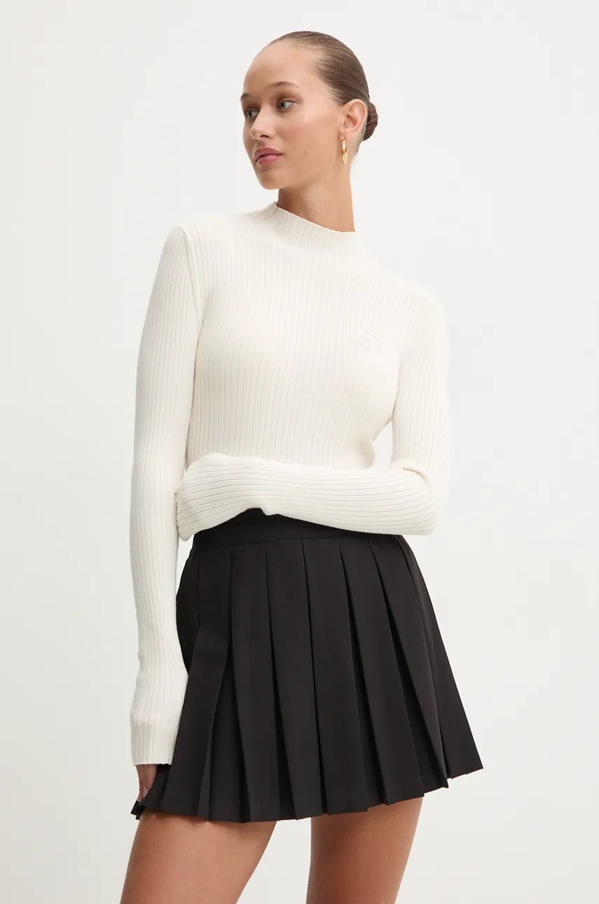 Hugo Blue pulover femei, culoarea bej, light, cu turtleneck, 50522578