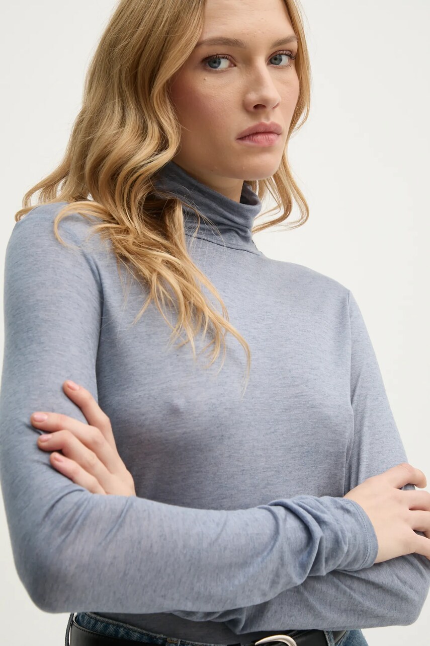 Sisley longsleeve din amestec de lana cu guler, 3N1WL2100