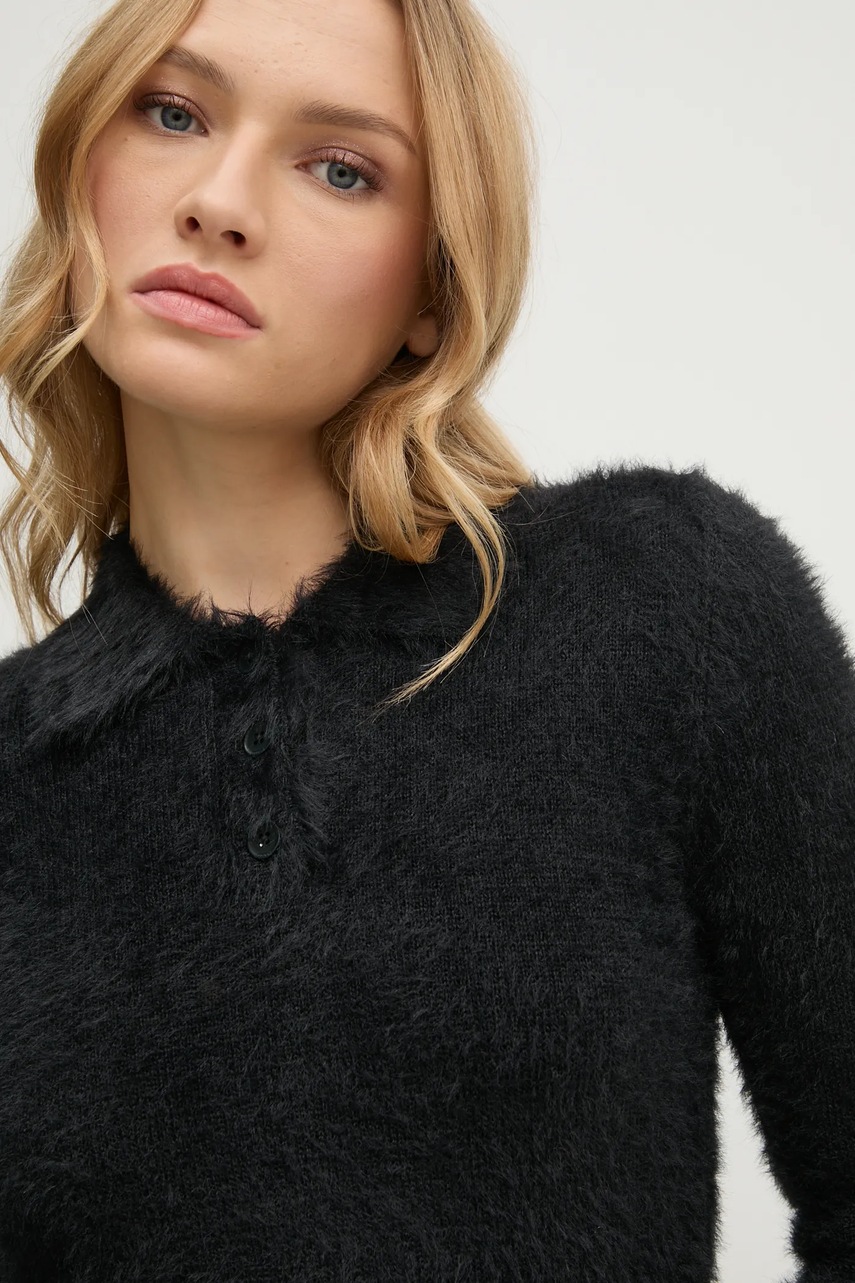 Πουλόβερ Sisley χρώμα: μαύρο, 19VBM300B φωτογραφία