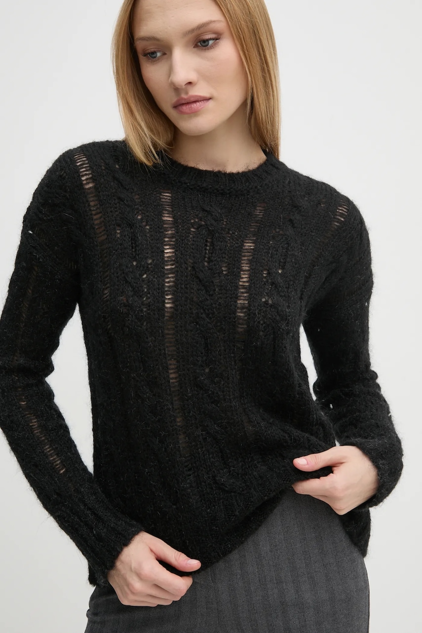 Sisley pulover din amestec de lana femei, culoarea negru, light, 1342M105E Sisley pulover din amestec de lana femei, culoarea negru, light, 1342M105E