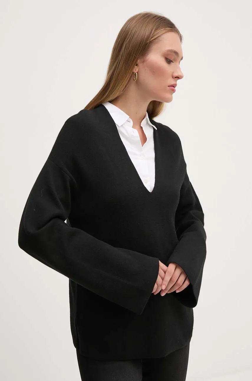 

Вълнен пуловер Calvin Klein дамски в черно K20K207442, Черен