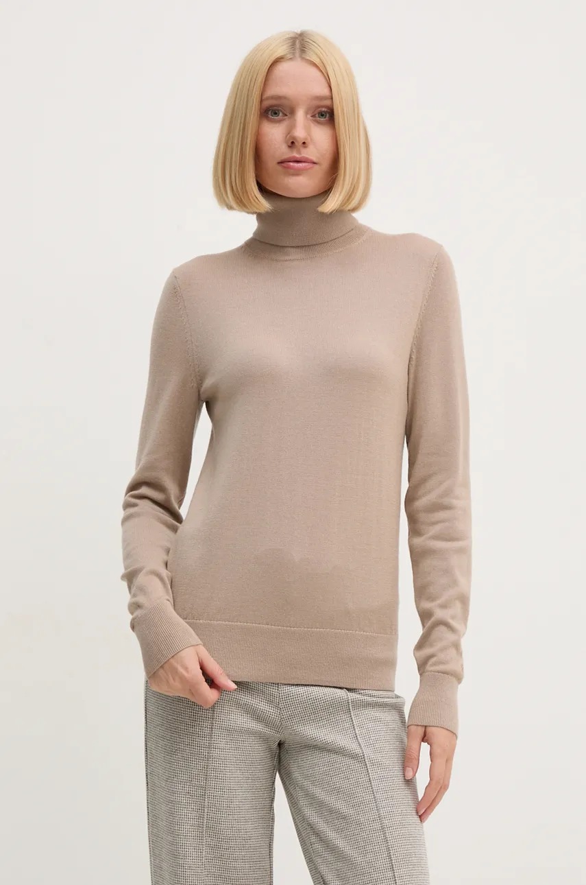 

Пуловер Calvin Klein дамски в сиво от лека материя с поло K20K207449, Бежов