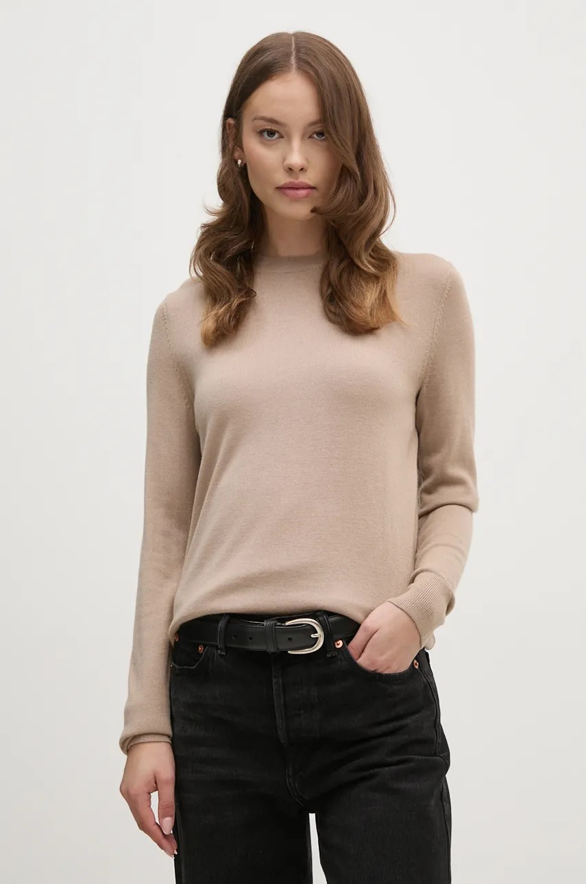 

Вълнен пуловер Calvin Klein дамски в сиво от лека материя K20K207452, Бежов