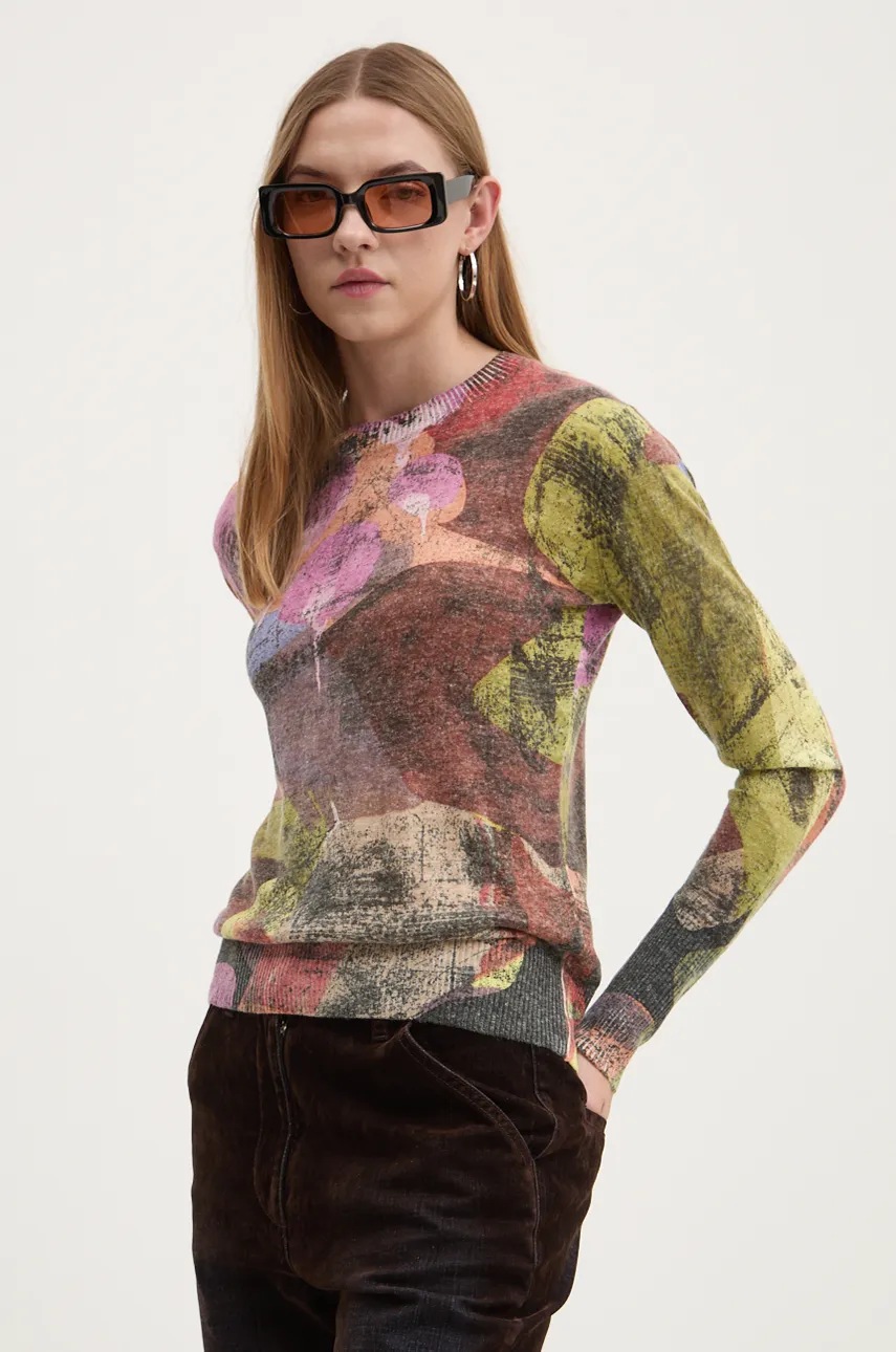 

Пуловер с лен Desigual CAMO PETALS от лека материя 24WWJF75, Многоцветен