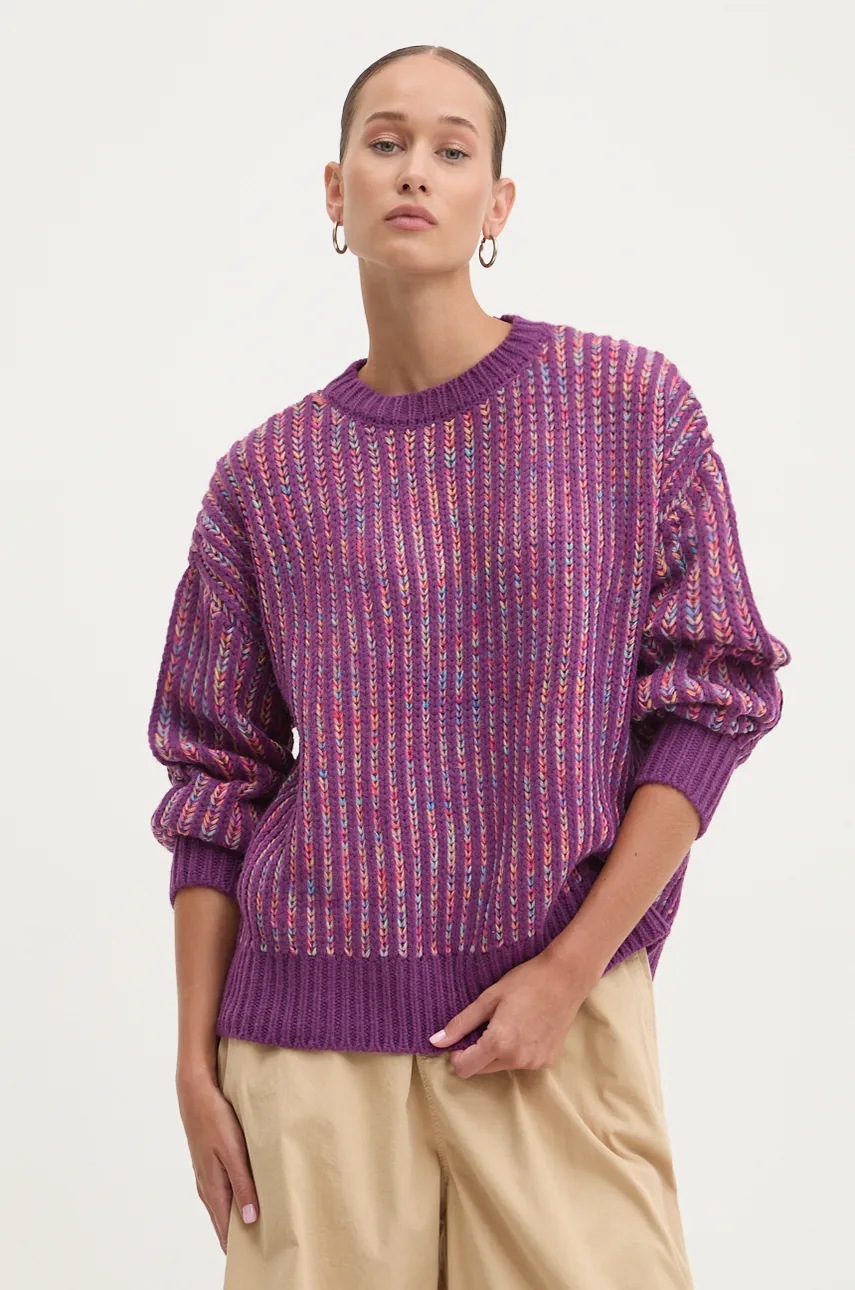 Светр Desigual WHITEHORSE жіночий колір фіолетовий теплий 24WWJF34 
