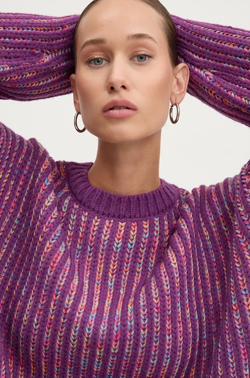 Светр Desigual WHITEHORSE жіночий колір фіолетовий теплий 24WWJF34 