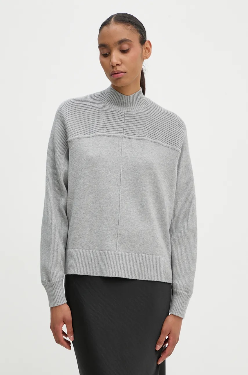 

Пуловер с кашмир G-Star Raw в сиво с ниско поло D25218-D771, Сив