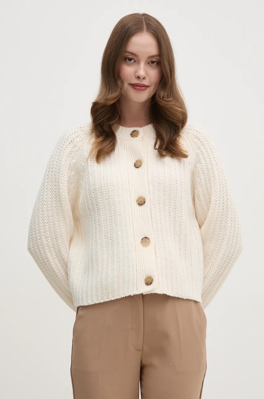 Levně Vlněný svetr Tommy Hilfiger béžová barva, WW0WW44134
