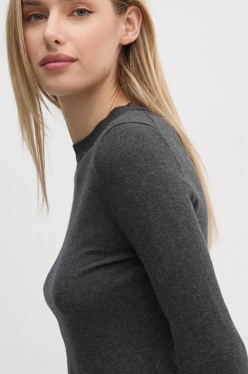 Levně Svetr Calvin Klein Jeans dámský, šedá barva, lehký, J20J224629