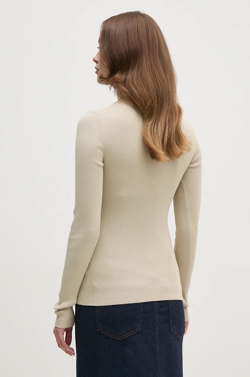 Calvin Klein Jeans pulóver könnyű, női, zöld, garbónyakú, J20J224225 termék 2. képe